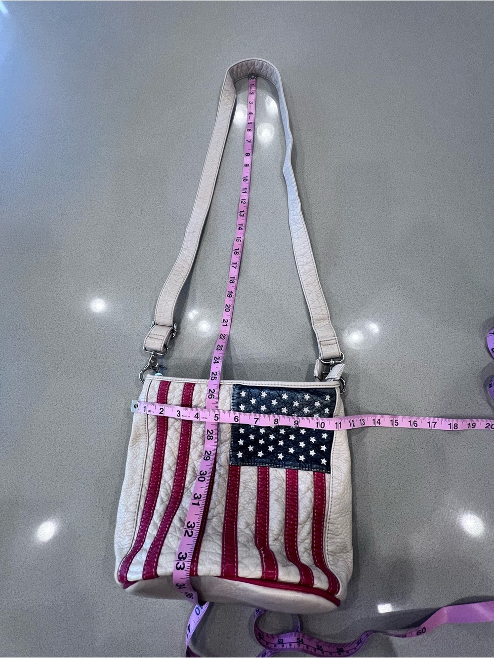 Blazin Roxx Flag Purse Pockets Working Zippers Adjustable Strap Distressed Used - Picture 4 of 14